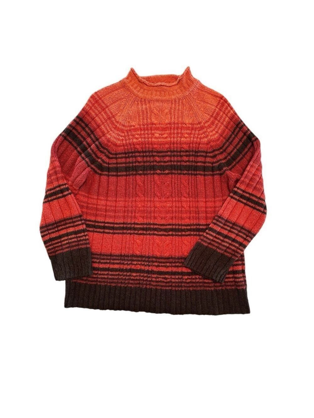 Fashion Bug Classic Knit Winter Sweater Womens 18/20W Stripe Pullover Multicolor